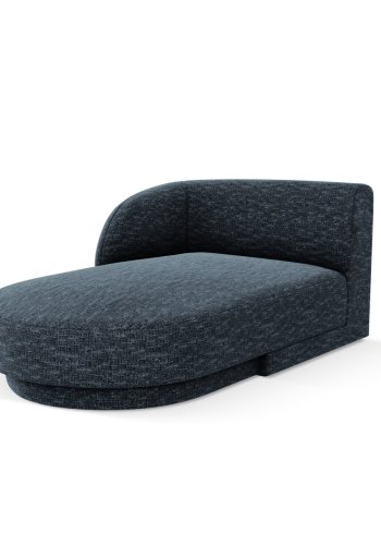 MICADONI Miley chaiselong, venstre - bl chenille og sort plast (150x95x70)