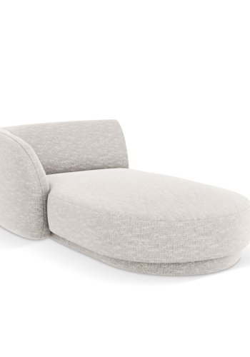 MICADONI Miley chaiselong, venstre - gr chenille og sort plast (150x95x70)