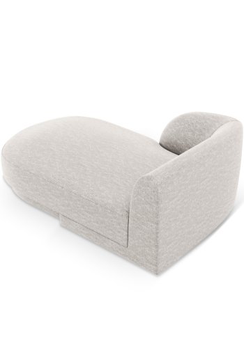 MICADONI Miley chaiselong, venstre - gr chenille og sort plast (150x95x70)