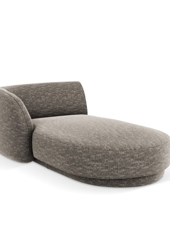 MICADONI Miley chaiselong, venstre - gr chenille og sort plast (150x95x70)