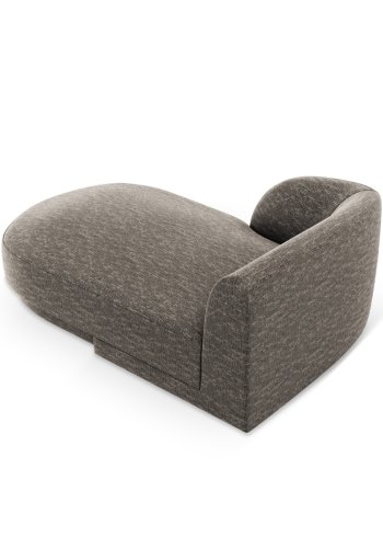 MICADONI Miley chaiselong, venstre - gr chenille og sort plast (150x95x70)