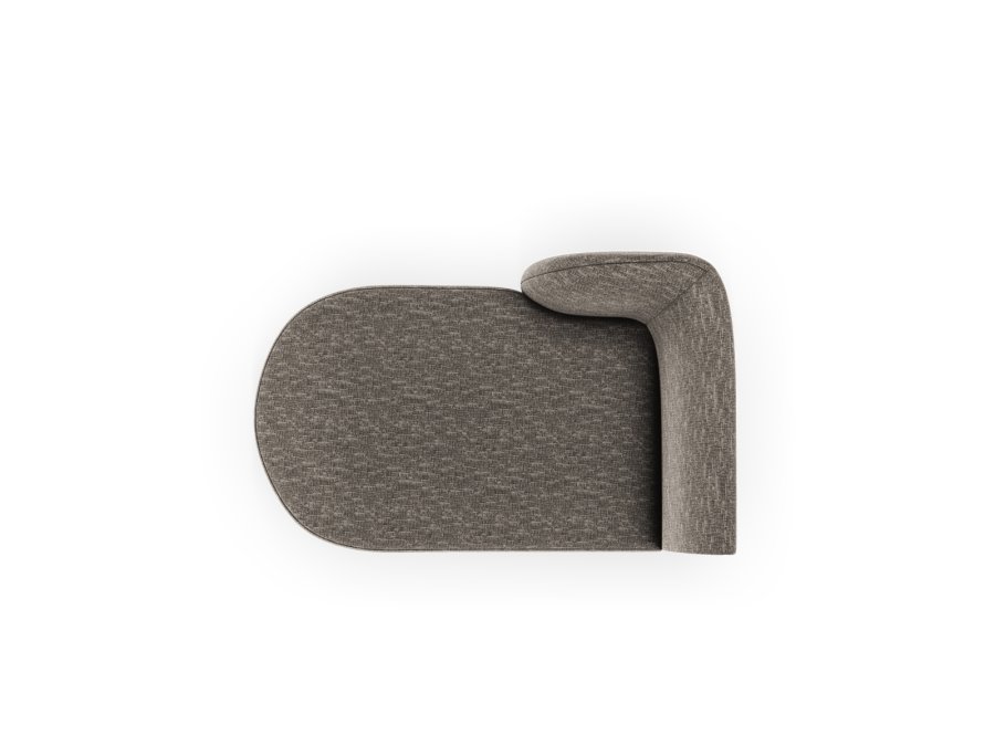 MICADONI Miley chaiselong, venstre - gr chenille og sort plast (150x95x70)