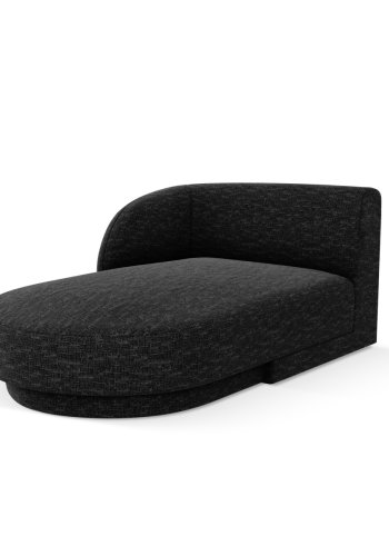 MICADONI Miley chaiselong, venstre - sort chenille og sort plast (150x95x70)