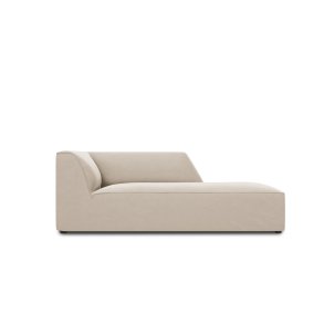 MICADONI Ruby chaiselong, hjre - beige fljl og sort plast (180x93x69)