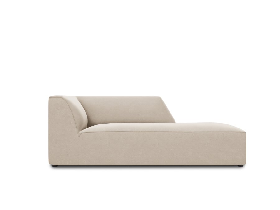 MICADONI Ruby chaiselong, hjre - beige fljl og sort plast (180x93x69)