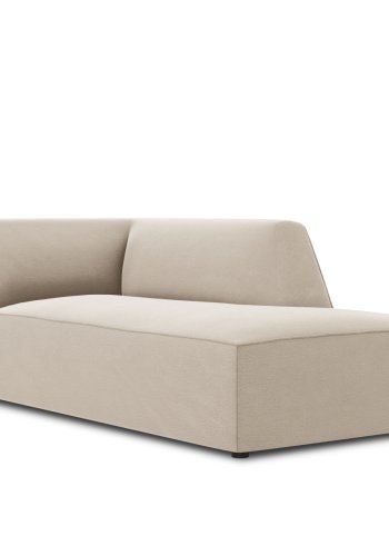 MICADONI Ruby chaiselong, hjre - beige fljl og sort plast (180x93x69)