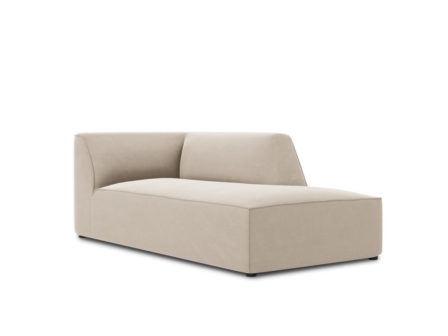 MICADONI Ruby chaiselong, hjre - beige fljl og sort plast (180x93x69)