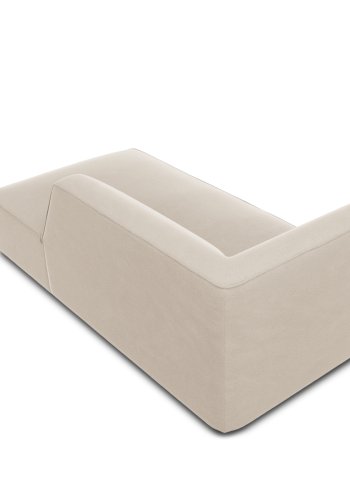 MICADONI Ruby chaiselong, hjre - beige fljl og sort plast (180x93x69)