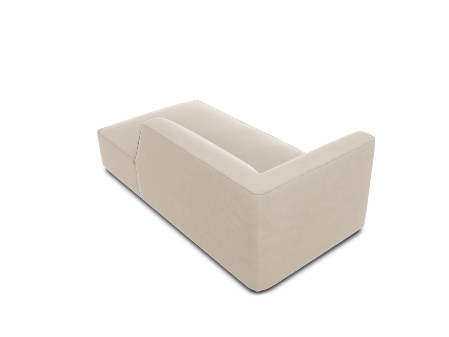 MICADONI Ruby chaiselong, hjre - beige fljl og sort plast (180x93x69)