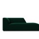 MICADONI Ruby chaiselong, hjre - grn fljl og sort plast (180x93x69)