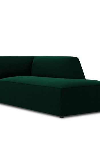 MICADONI Ruby chaiselong, hjre - grn fljl og sort plast (180x93x69)