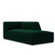 MICADONI Ruby chaiselong, hjre - grn fljl og sort plast (180x93x69)