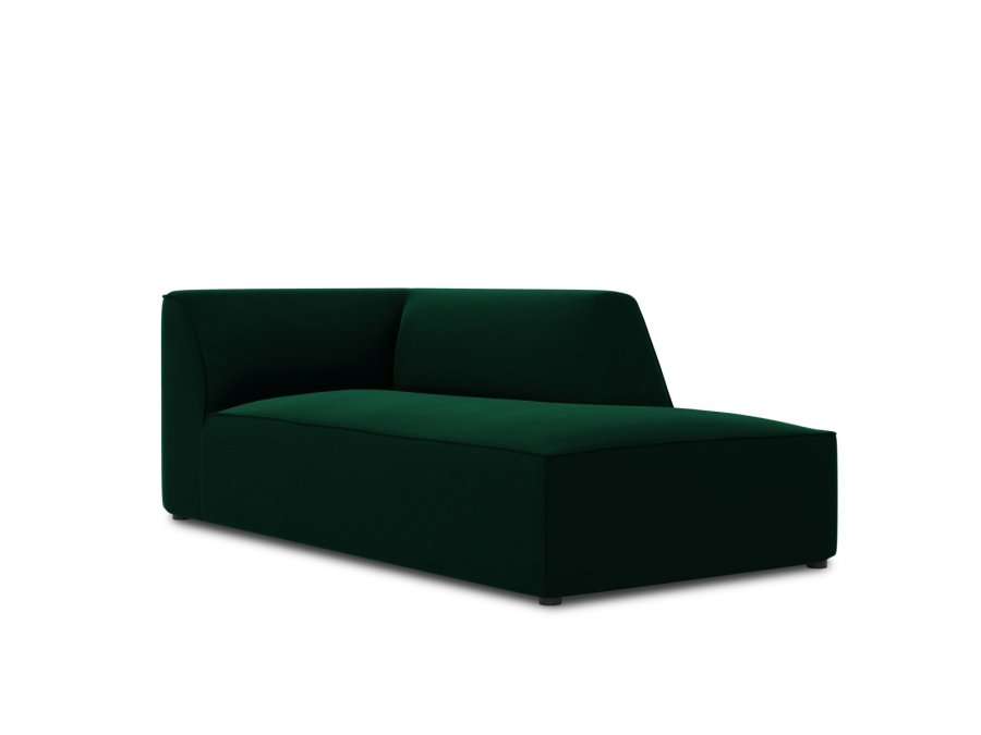 MICADONI Ruby chaiselong, hjre - grn fljl og sort plast (180x93x69)