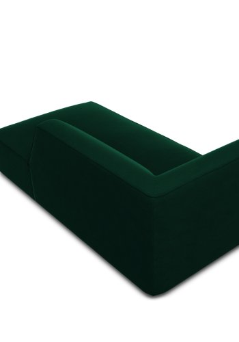 MICADONI Ruby chaiselong, hjre - grn fljl og sort plast (180x93x69)