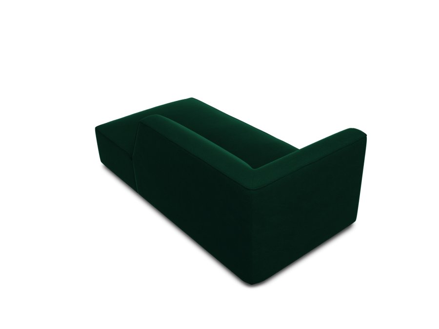 MICADONI Ruby chaiselong, hjre - grn fljl og sort plast (180x93x69)