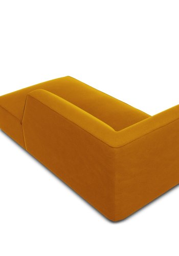 MICADONI Ruby chaiselong, hjre - gul fljl og sort plastik (180x93x69)