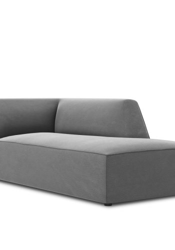 MICADONI Ruby chaiselong, hjre - gr fljl og sort plastik (180x93x69)