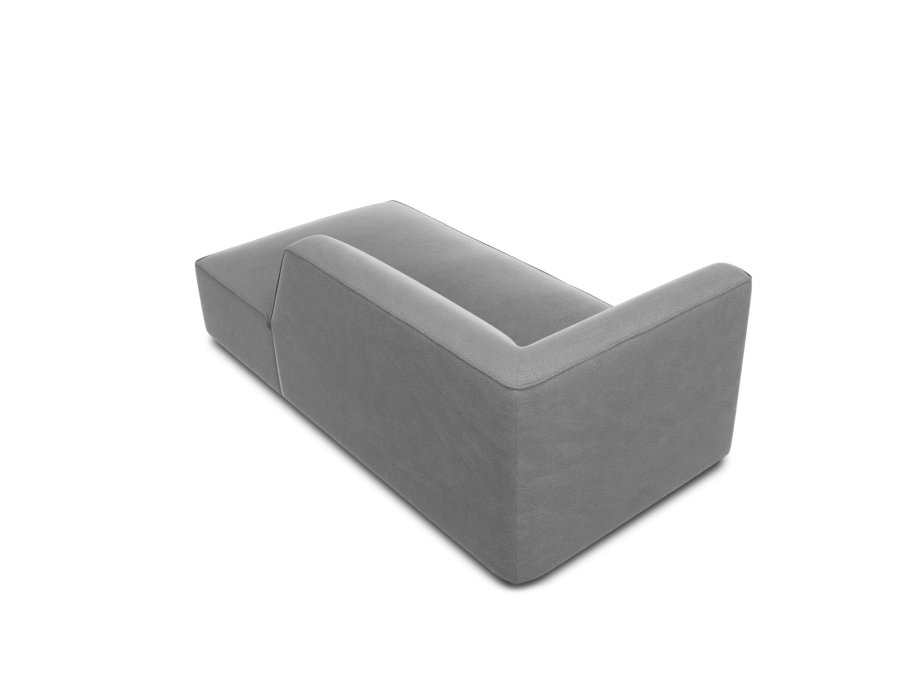 MICADONI Ruby chaiselong, hjre - gr fljl og sort plastik (180x93x69)