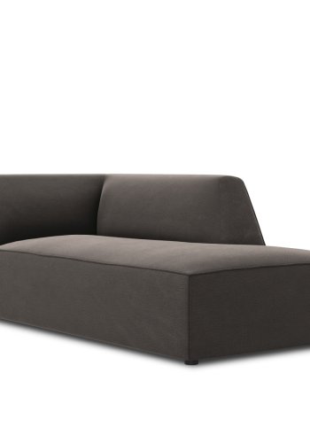 MICADONI Ruby chaiselong, hjre - antracitgr fljl og sort plastik (180x93x69)