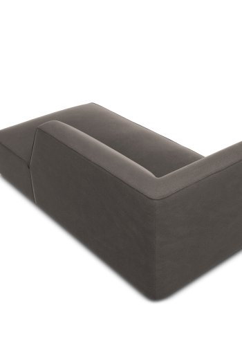 MICADONI Ruby chaiselong, hjre - antracitgr fljl og sort plastik (180x93x69)