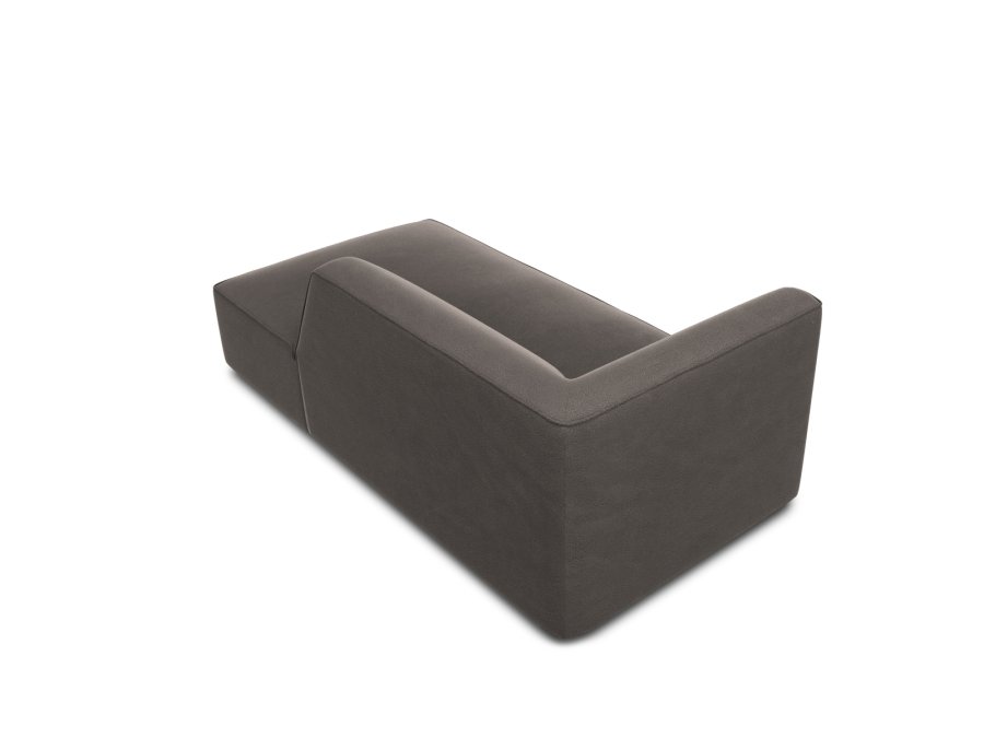 MICADONI Ruby chaiselong, hjre - antracitgr fljl og sort plastik (180x93x69)