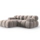 MICADONI Bellis hjrnesofa, venstre, 3 sder - beige fljl og sort plastik