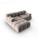 MICADONI Bellis hjrnesofa, venstre, 3 sder - beige fljl og sort plastik