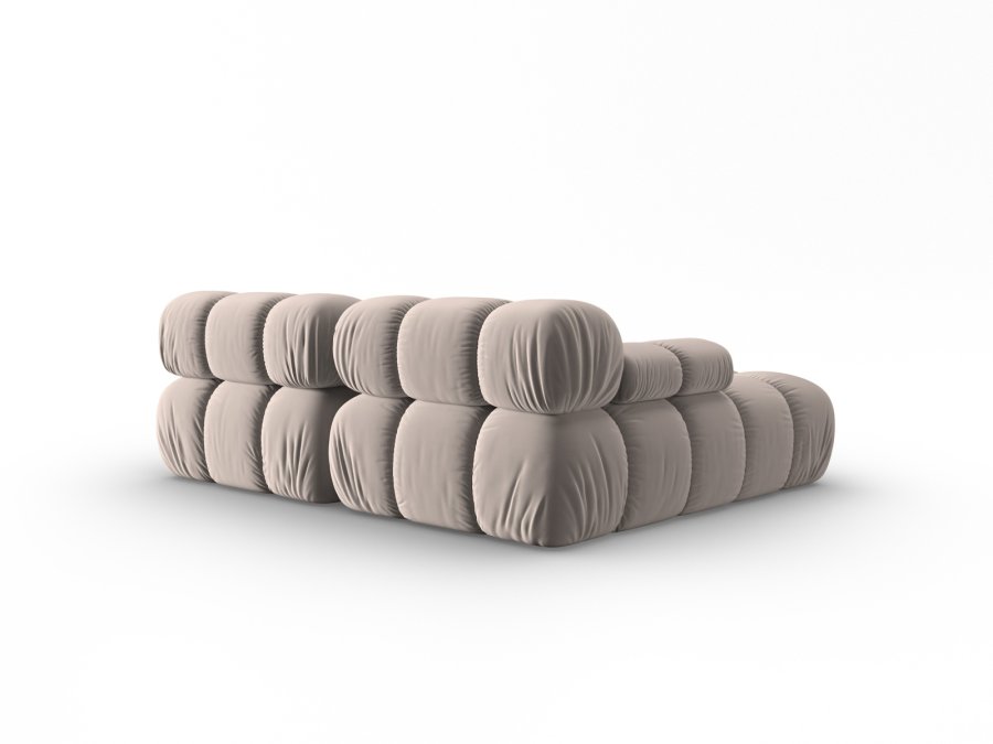 MICADONI Bellis hjrnesofa, venstre, 3 sder - beige fljl og sort plastik