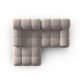 MICADONI Bellis hjrnesofa, venstre, 3 sder - beige fljl og sort plastik