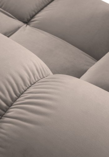 MICADONI Bellis hjrnesofa, venstre, 3 sder - beige fljl og sort plastik