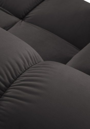 MICADONI Bellis hjrnesofa, venstre, 3 sder - antracitgr fljl og sort plastik