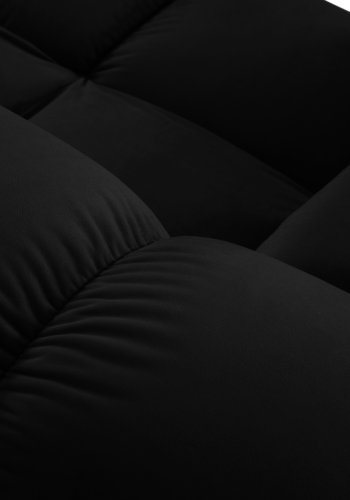 MICADONI Bellis hjrnesofa, venstre, 3 sder - sort fljl og sort plastik