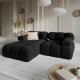 MICADONI Bellis hjrnesofa, venstre, 3 sder - sort fljl og sort plastik