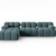 MICADONI Bellis Modular hjrnesofa, venstre, 4 sder - bl fljl og sort plastik
