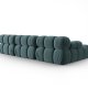MICADONI Bellis Modular hjrnesofa, venstre, 4 sder - bl fljl og sort plastik