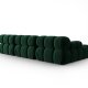 MICADONI Bellis Modular hjrnesofa, venstre, 4 sder - grn fljl og sort plastik