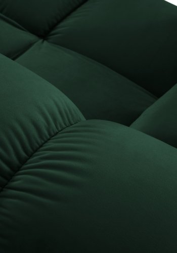 MICADONI Bellis Modular hjrnesofa, venstre, 4 sder - grn fljl og sort plastik