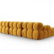 MICADONI Bellis Modular hjrnesofa, venstre, 4 sder - gul fljl og sort plastik