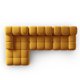 MICADONI Bellis Modular hjrnesofa, venstre, 4 sder - gul fljl og sort plastik