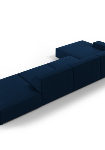 MICADONI Jodie hjrnesofa, venstre, 5 sder - bl fljl og sort plastik