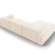 MICADONI Jodie hjrnesofa, venstre, 4 sder - beige fljl og sort plastik