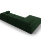 MICADONI Jodie hjrnesofa, venstre, 4 sder - grn fljl og sort plastik