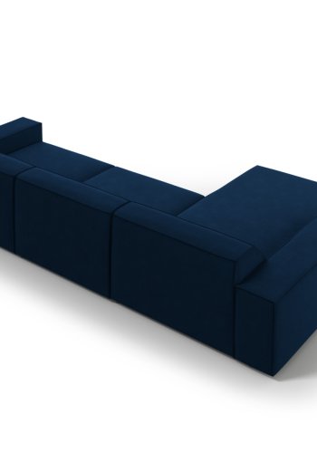 MICADONI Jodie hjrnesofa, venstre, 4 sder - bl fljl og sort plastik