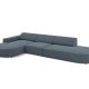 MICADONI Jodie hjrnesofa, venstre, 4 sder - bl stof og sort plastik66x70
