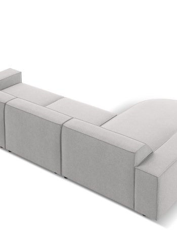 MICADONI Jodie hjrnesofa, venstre, 4 sder - gr stof og sort plastik