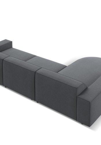 MICADONI Jodie hjrnesofa, venstre, 4 sder - antracitgr stof og sort plastik