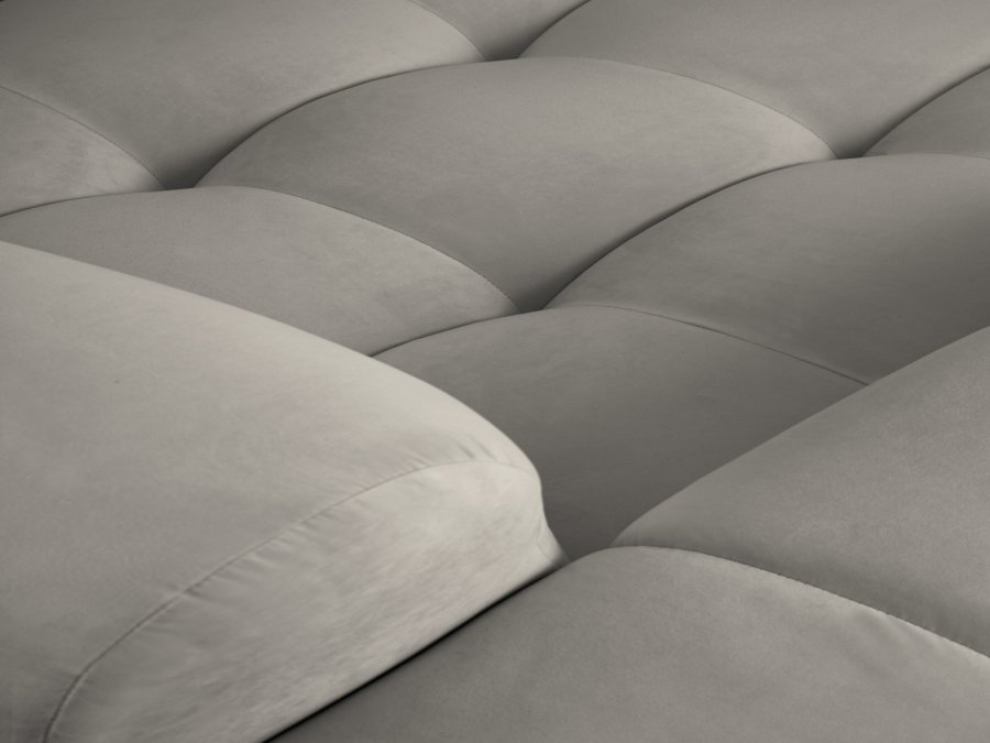 MICADONI Kendal hjrnesofa, venstre, 6 sder - antracitgr fljl og sort bgetr