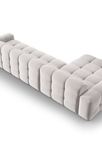 MICADONI Kendal hjrnesofa, venstre, 5 sder - gr fljl og sort bgetr