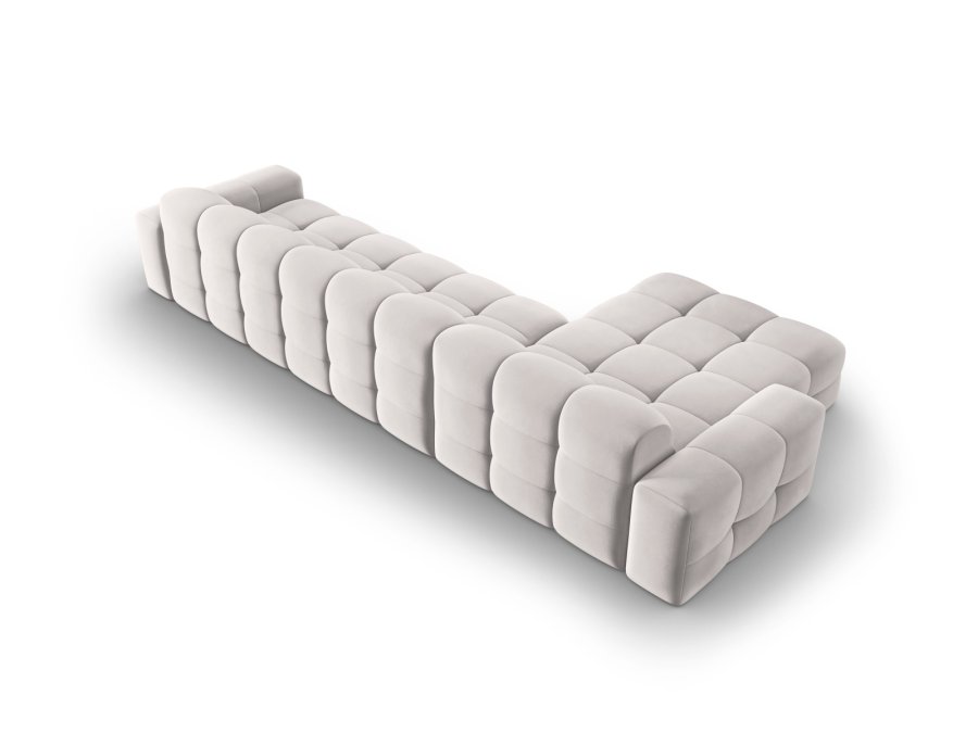 MICADONI Kendal hjrnesofa, venstre, 5 sder - gr fljl og sort bgetr