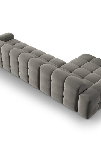 MICADONI Kendal hjrnesofa, venstre, 5 sder - antracitgr fljl og sort bgetr